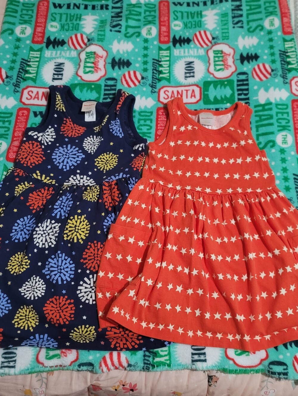 Hannah Anderson Girls' Sleeveless Star Print Dress -Red Size 3T-4T